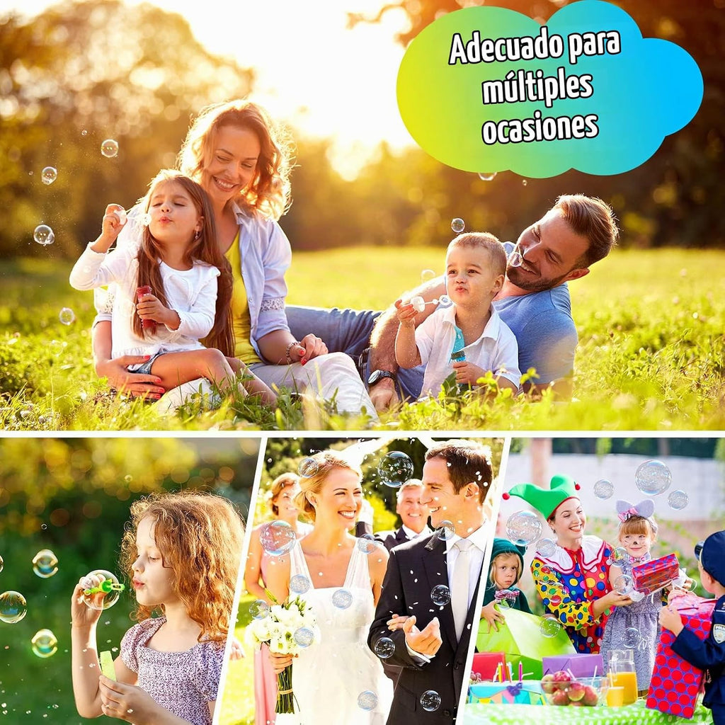 70 oz de recargas de burbujas para niños - Solución de burbujas premezclada de alta calidad, líquido premium para máquina de burbujas/varita/soplador en bodas y fiestas | Botella de agarre fácil para