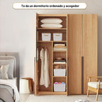 Ohmlove Paquete de 4 contenedores de almacenamiento con tapas de bambú, contenedores de almacenamiento de plástico con tapas, caja de almacenamiento apilable: cestas de almacenamiento para organizar