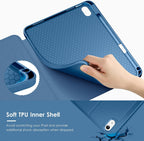 Funda para iPad (A16) de 11 pulgadas 2025 y iPad de 10ª/11ª generación de 10.9 pulgadas 2022, funda magnética con múltiples ángulos, parte trasera a prueba de golpes, soporte para lápiz y apagado y encendido automático, azul marino