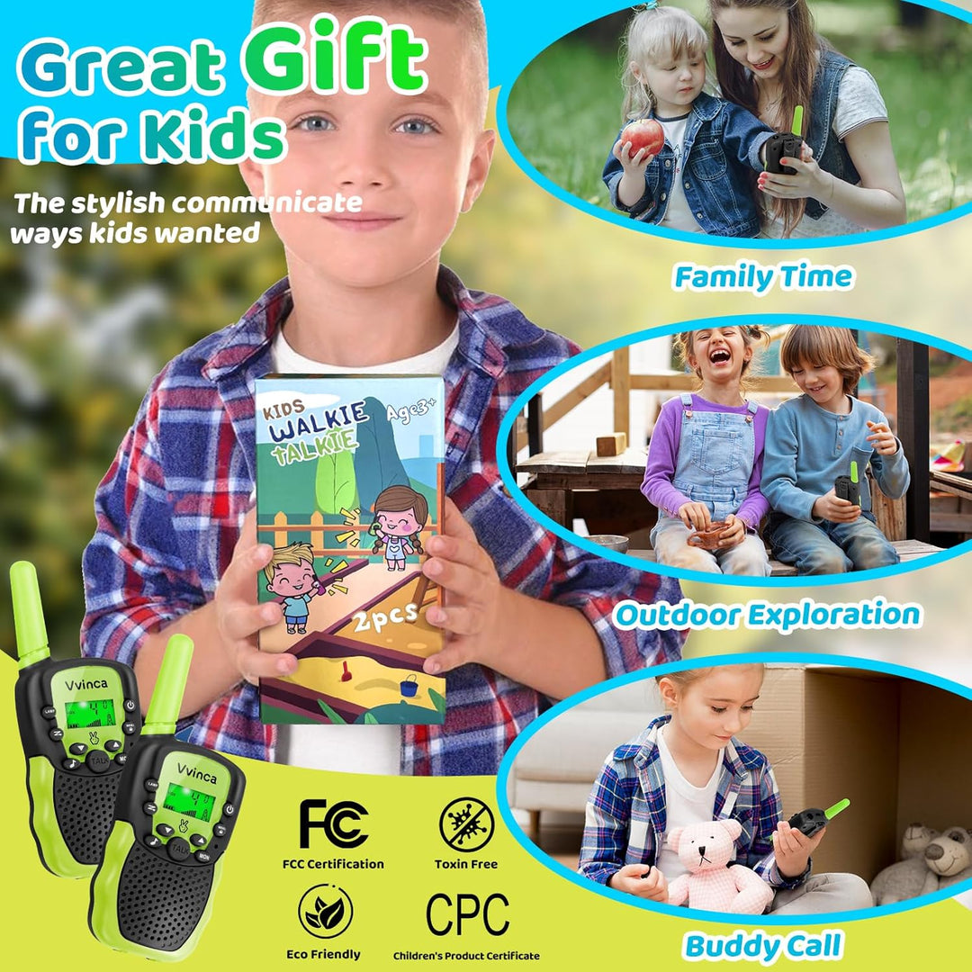 Vvinca Walkie Talkies para niños, juguetes recargables para edades...