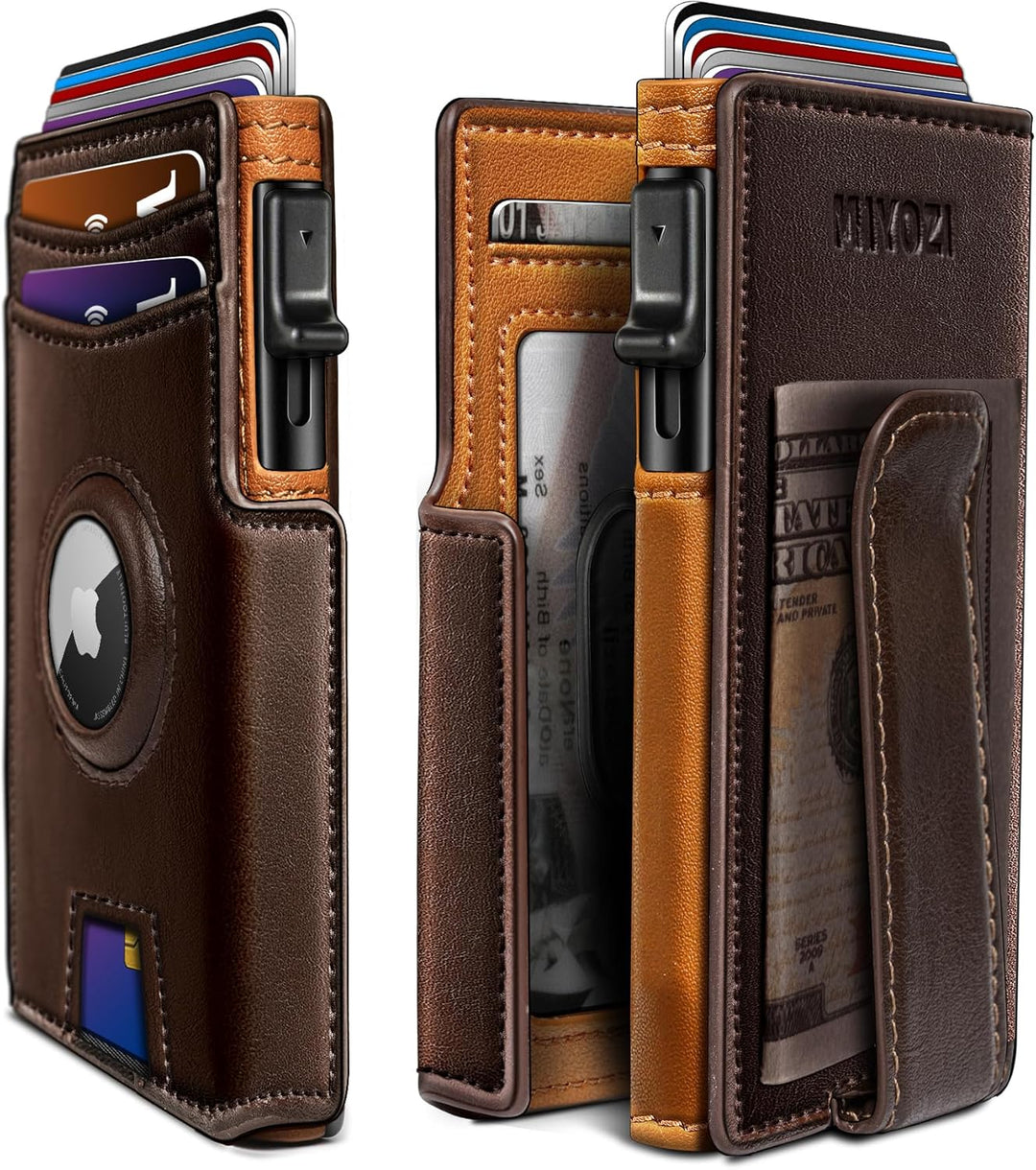 Miyozi - Billetera Airtag para hombre, con clip de dinero, estuche...