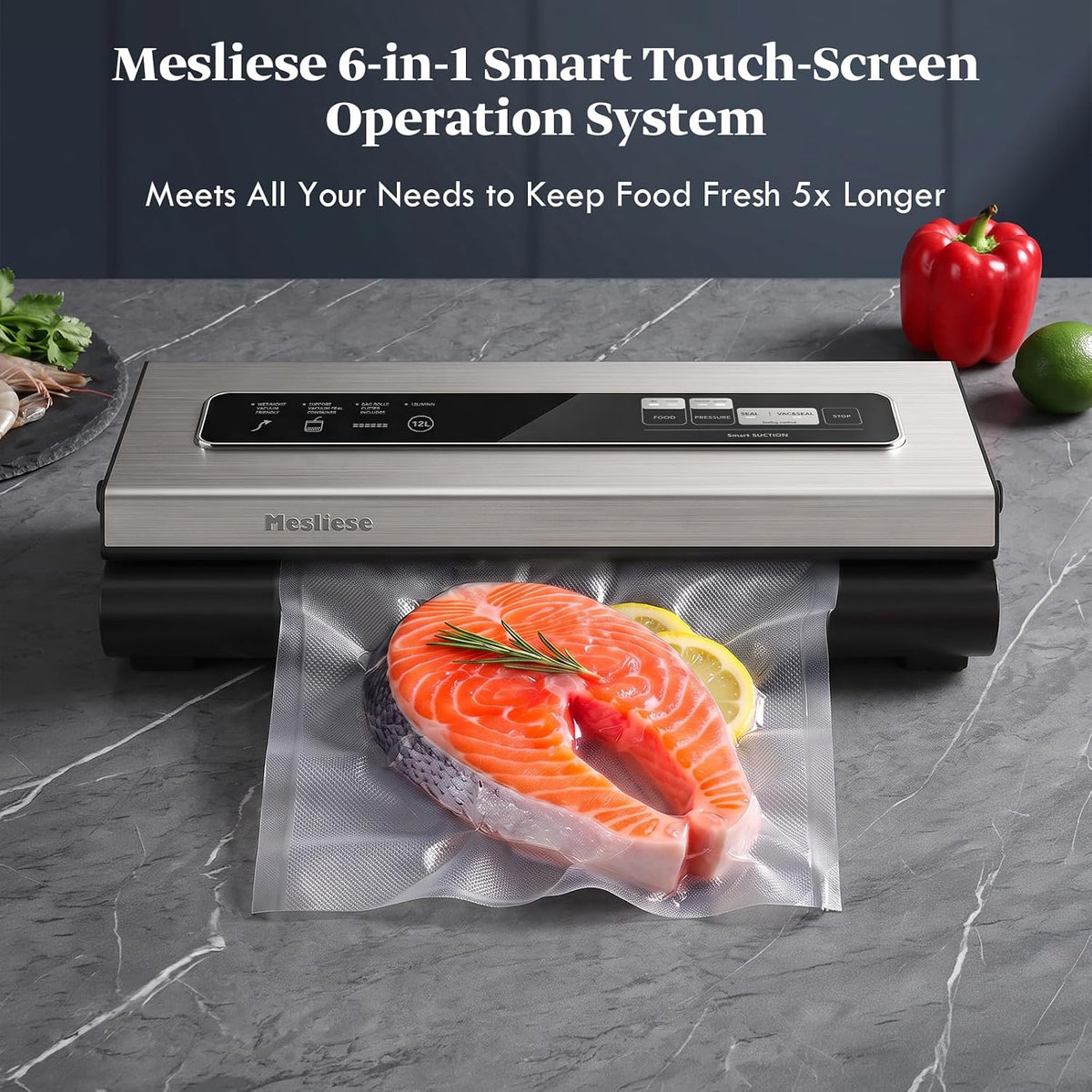 Mesliese máquina del sellador del vacío 90kPa para la comida
