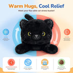 Onsoyours Peluches originales de gato negro calentables y pesados, peluche de gatito de 15 pulgadas para microondas para calidez y comodidad, juguetes de peluche suaves para niños y adultos