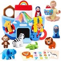 Juguetes para bebés de 6 a 12 meses, Arca de Noé con animales de peluche, regalos de bautismo, juguete sensorial Montessori para niños de 1 año, regalo de Navidad, cumpleaños, bautismo