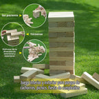 GOROCK Juegos gigantes de torre de caída, 60 piezas de bloques de madera de