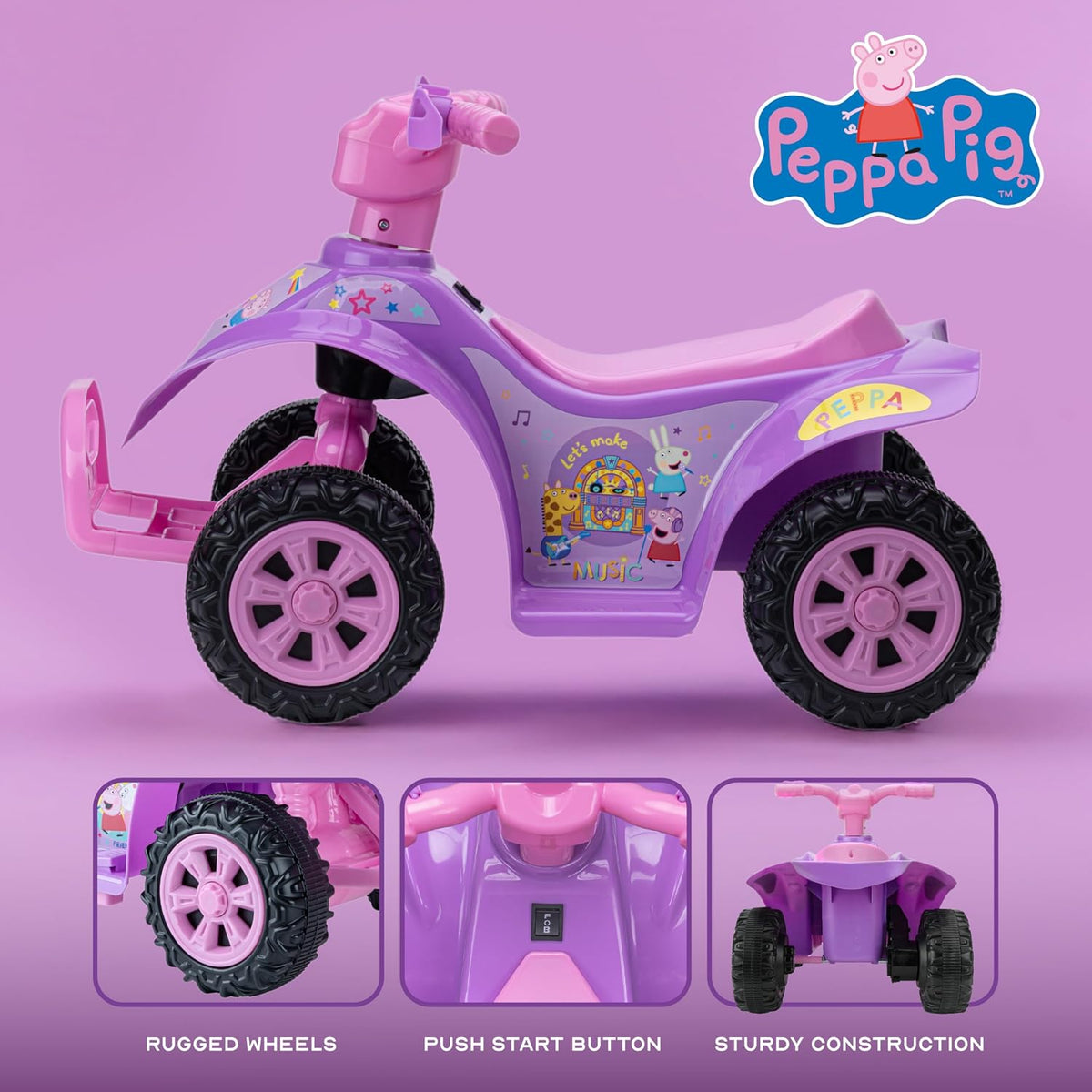 Peppa Pig - ATV de 6 V para niños con batería recargable