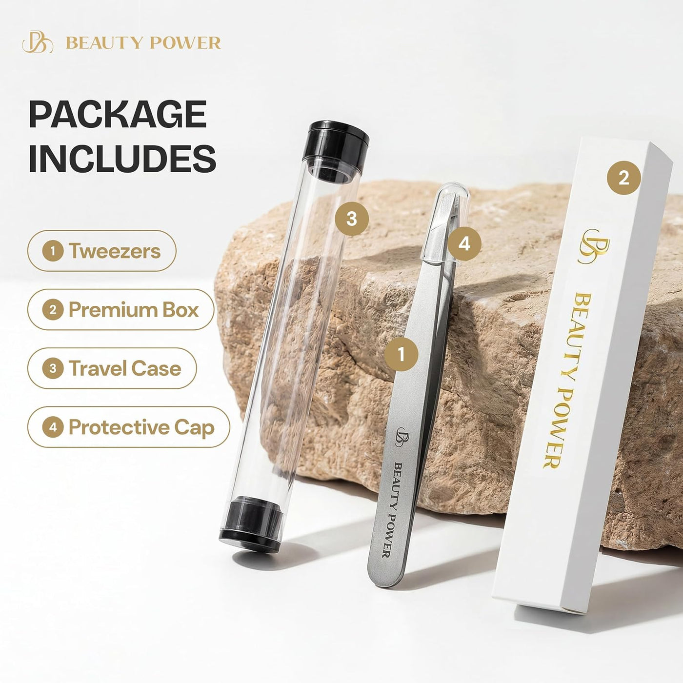 Beauty Power Pinzas Inclinadas Profesionales de Ultra-Precisión par...