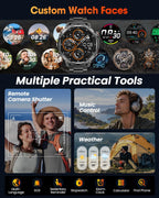 Reloj inteligente militar con GPS incorporado para hombres, reloj