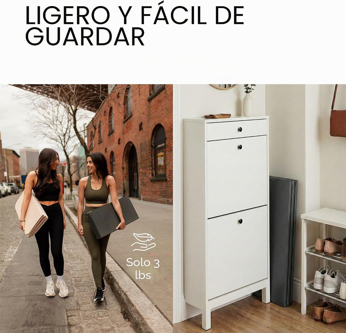 Stakt Esterilla de yoga plegable Pro - Esterilla antideslizante 2 en 1 para