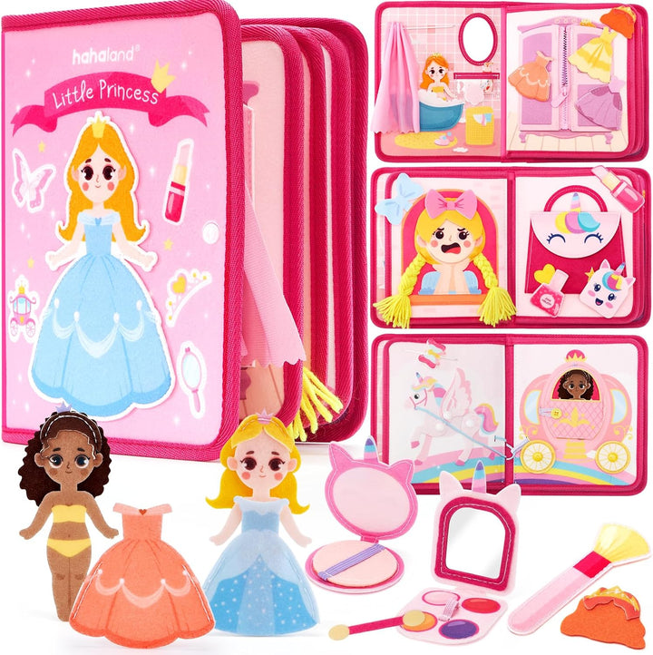 hahaland - Libro de princesa ocupado para niños pequeños de 3 a 5 a...