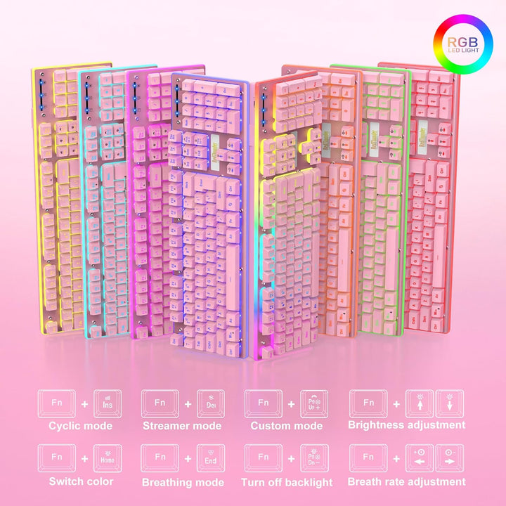 RedThunder K10 - Juego de teclado y mouse y reposamuñecas con cable...