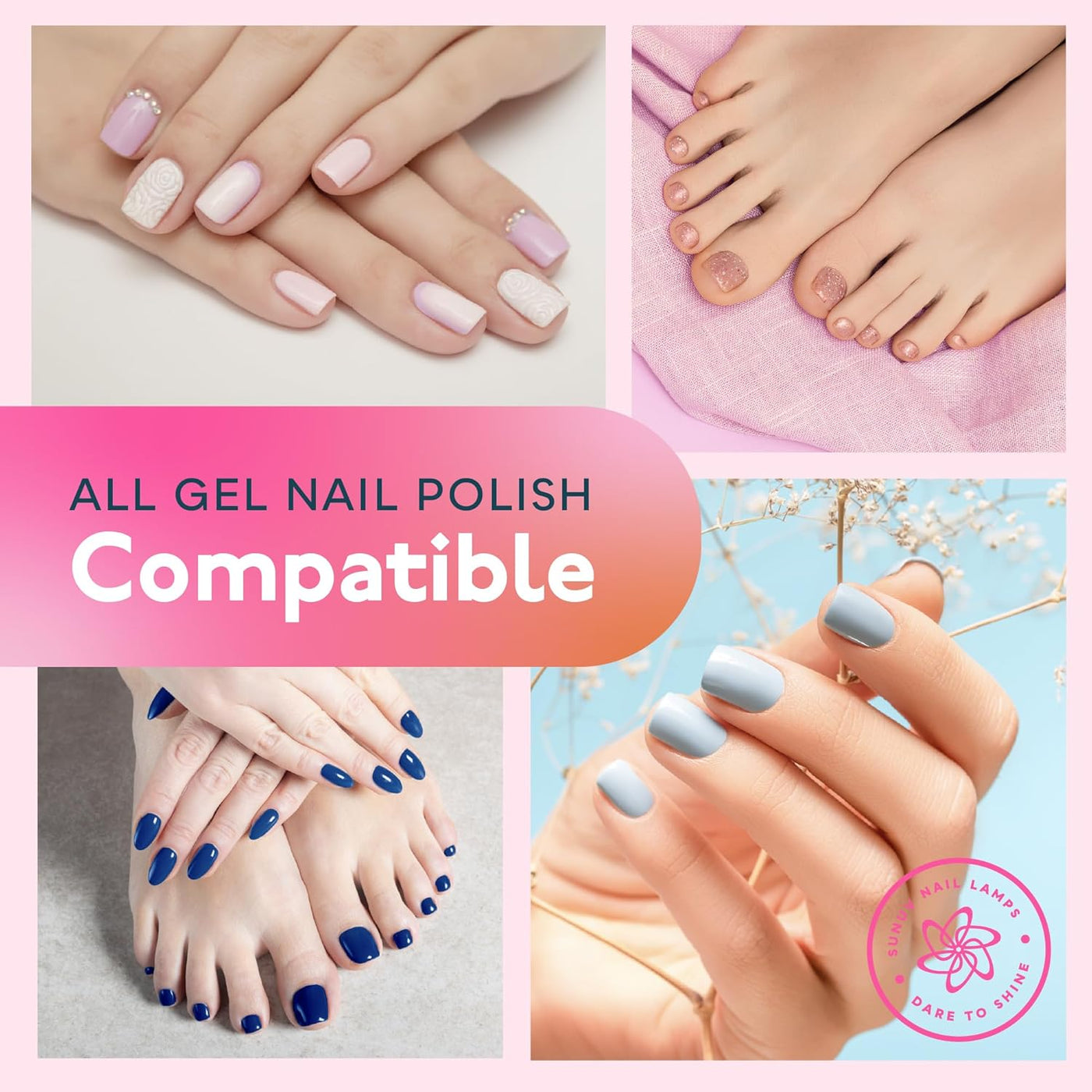 SUNUV Luz LED UV para uñas, secador de uñas para esmalte de gel con...