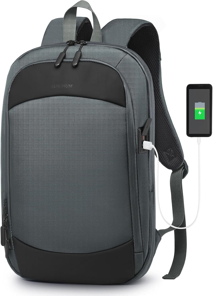 SUIKIHUM Mochila delgada para laptop para hombres y mujeres, bolsa...