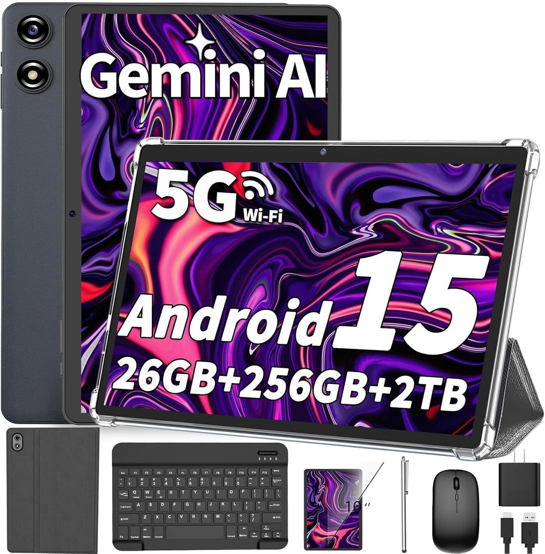 Tablet Android de 10 pulgadas, tableta Android 15 2026 con teclado,...