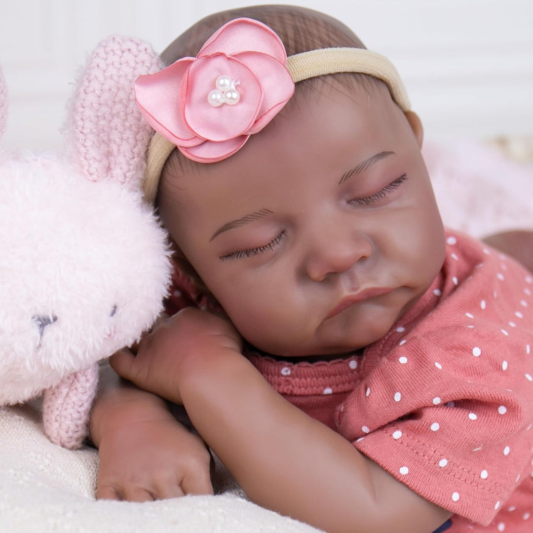 Milidool Muñeca Reborn Baby Girl de 18 pulgadas, realista, afroamer...