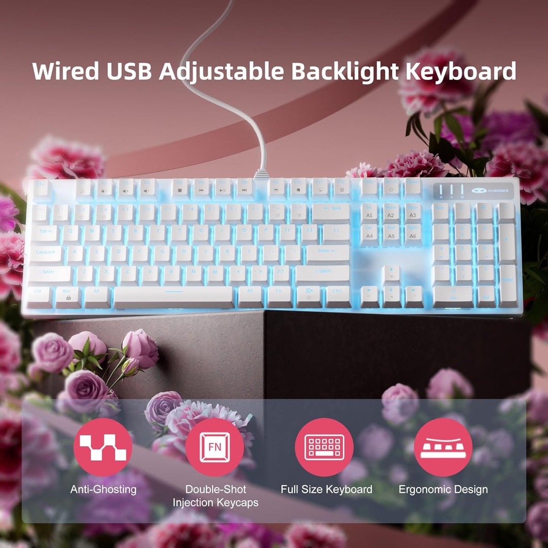 MageGee Teclado Mecánico para Juegos, Teclado USB con Cable con Ret...