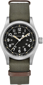 Hamilton Khaki Field Reloj mecánico para hombre, caja de acero inoxidable
