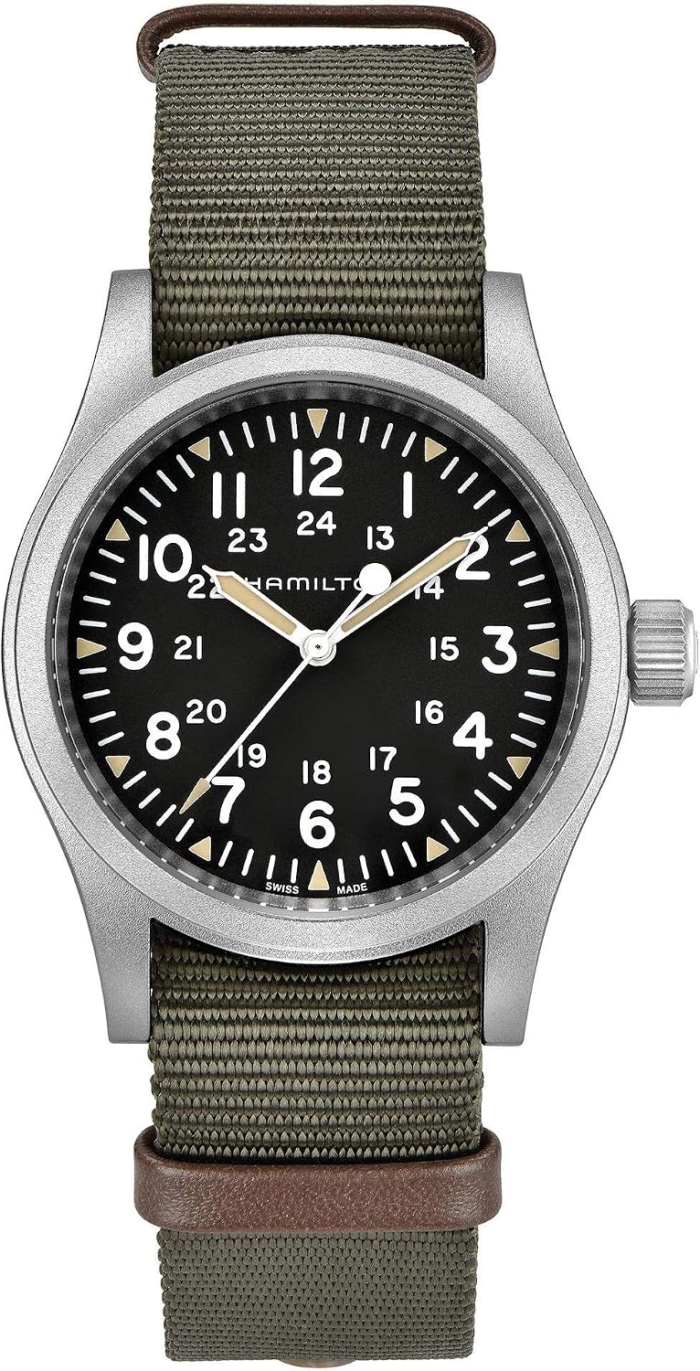 Hamilton Khaki Field Reloj mecánico para hombre, caja de acero inoxidable