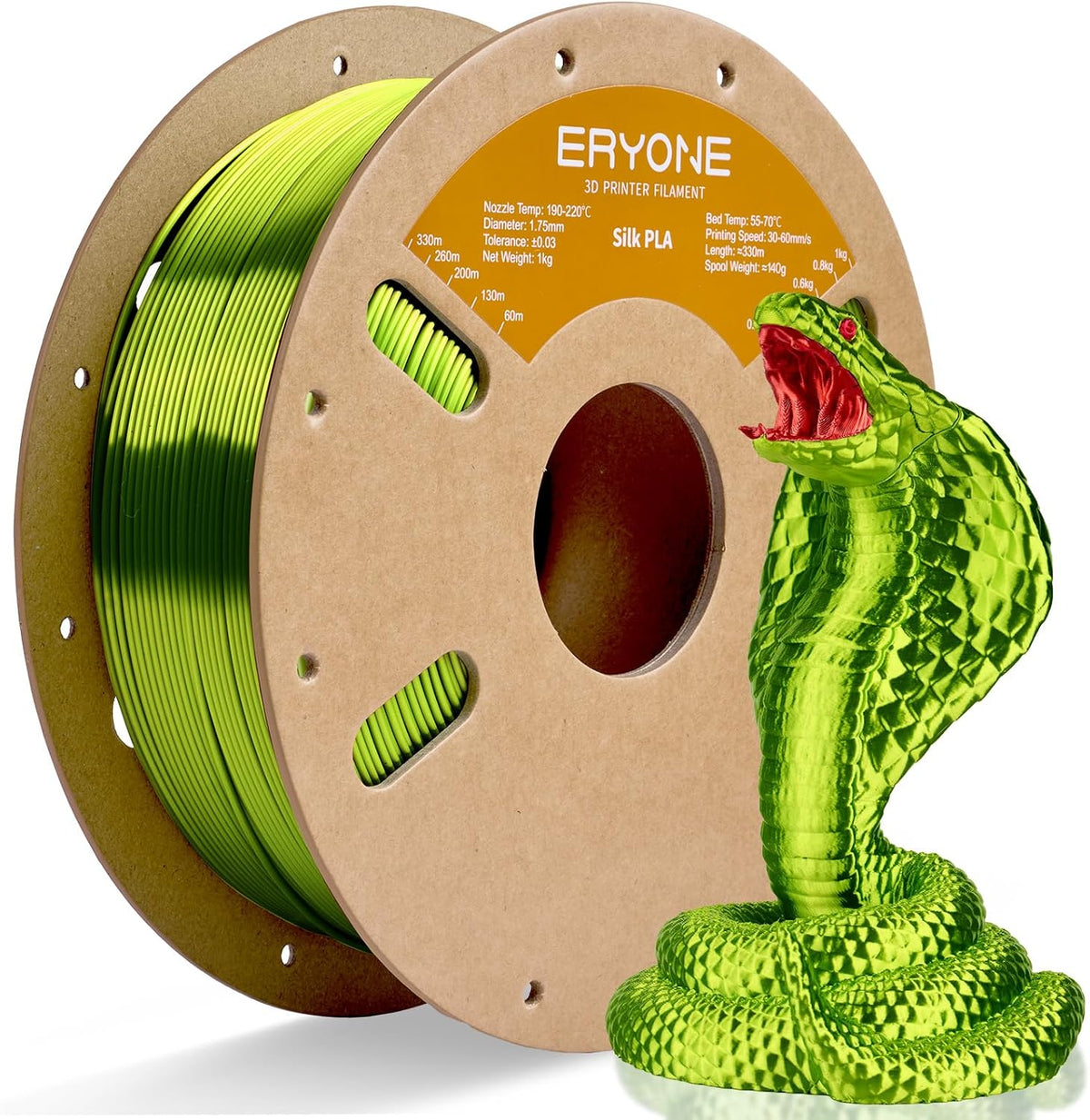 ERYONE Filamento PLA de seda para impresora 3D, 0.069 pulgadas +\/-...