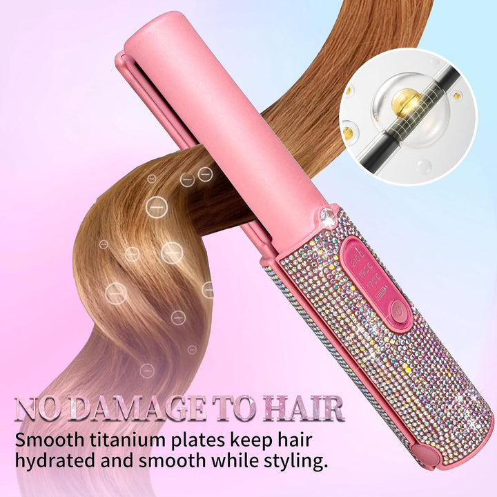 Alisador de pelo inalámbrico, alisador portátil 2 en 1 para alisar...