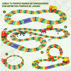 Juguete de pista de dinosaurio, juego de pista de carreras de