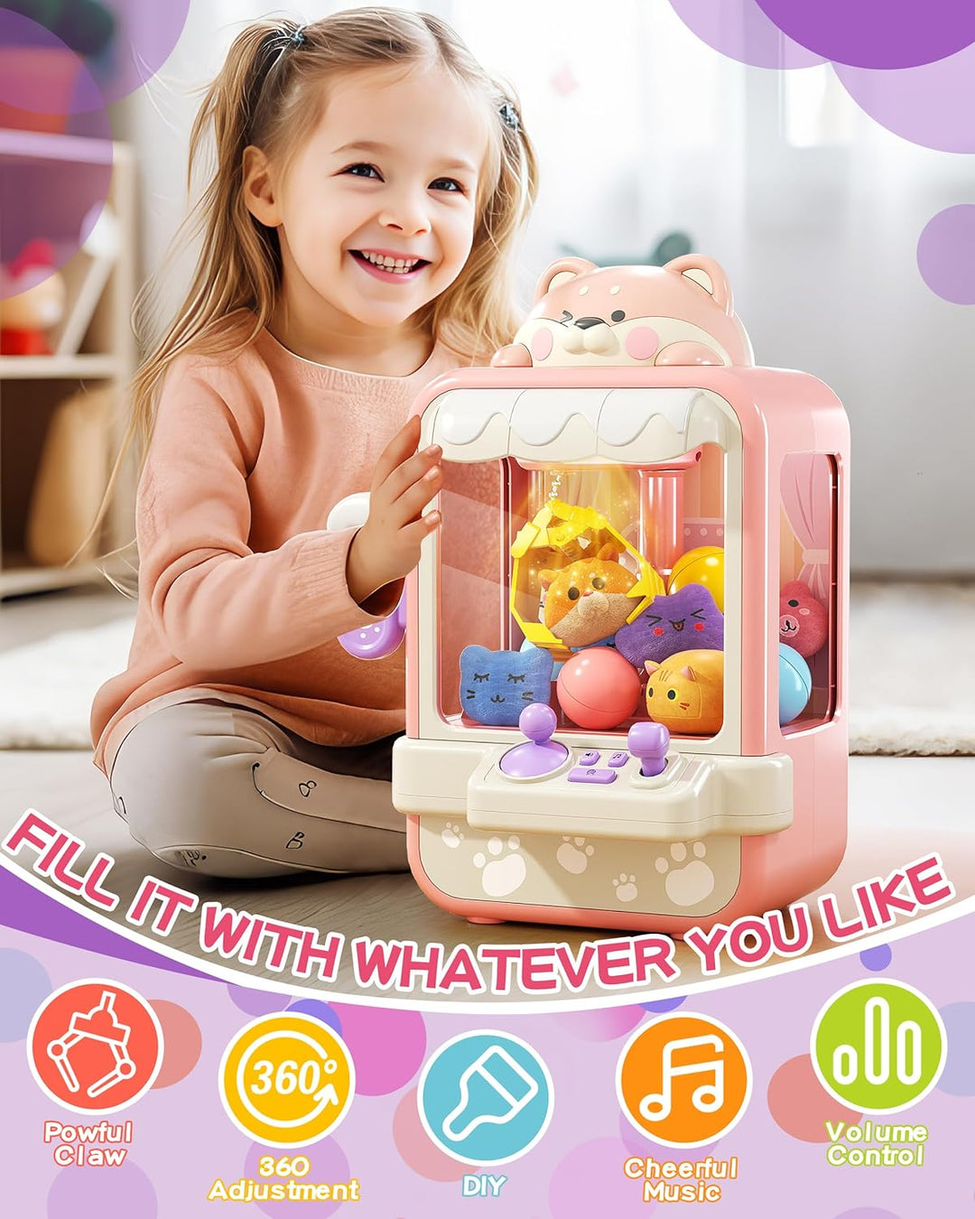 Jovow - Máquina de Garras para Niños, Mini Máquina Expendedora con...