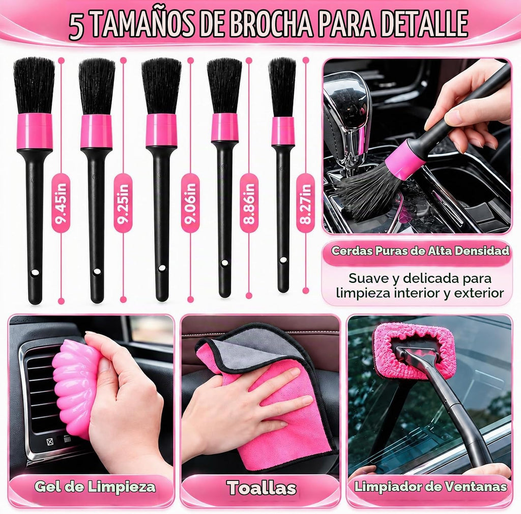 ThinkLearn Kit de limpieza para auto con aspiradora de alto poder para detailing