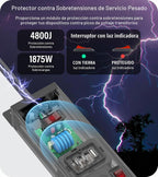 CCCEI Protector de sobretensiones resistente, calibre 12, puertos USB