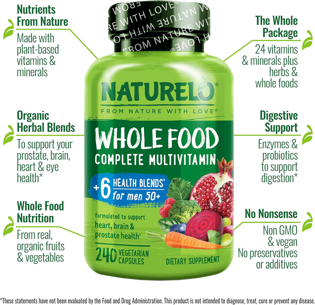 NATURELO Multivitamínico de Alimentos Integrales para Hombres de 50...