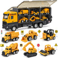 Juego de juguetes de transporte de camiones de construcción con 6
