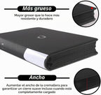 Carpeta de tarjetas premium de 16 bolsillos, se adapta a 1600 tarjetas, álbum de tarjetas sin anillo 4 x 4 con fundas para tarjetas intercambiables y tarjetas deportivas (modelo C, negro clásico)