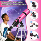 Telescopio para Adultos de Alta Potencia, Apertura de 80mm 600mm Telescopios para Astronomía para Adultos, Niños y Principiantes, Telescopio Refractor Portátil de Viaje con Trípode, Adaptador para