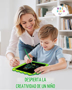 Tableta LCD de 12 pulgadas para garabatear, tableta, almohadilla de dibujo de dinosaurio verde para niños de 3 a 6 años, regalos de Navidad y cumpleaños