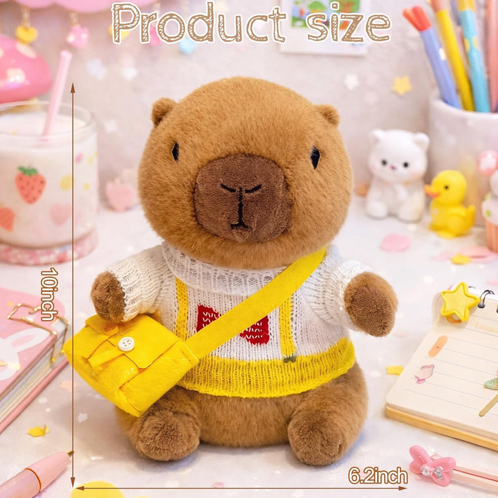 TITQWOP Capybara - Peluche de Capybara con 9 prendas y accesorios,...