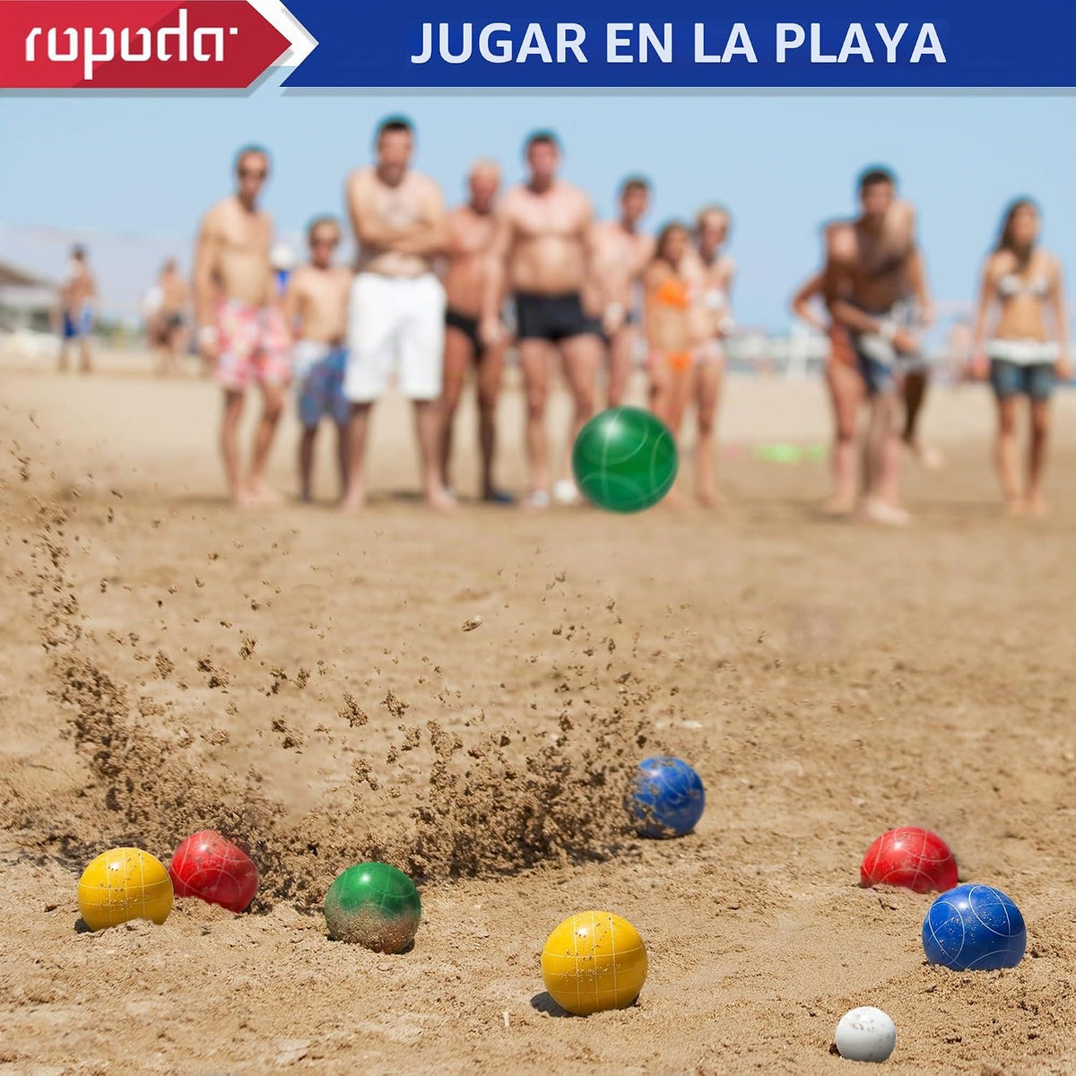 ropoda Juego de bolas de bochas de 3.543 in con 8 bolas de poliresina de