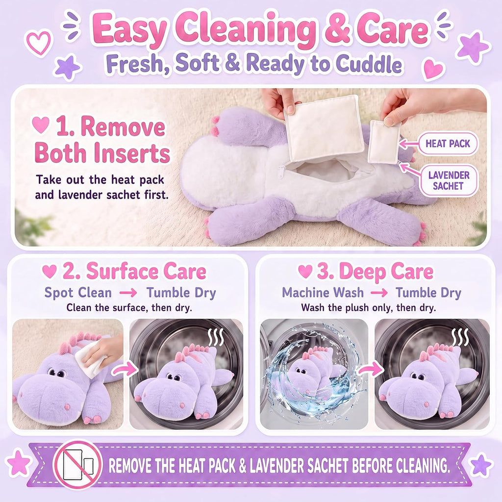 Dinosaurio de peluche para microondas, 20 pulgadas