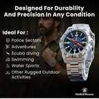Reloj Smith & Wesson Emissary Swiss Tritium H3 para hombre, caja y correa de acero inoxidable, bisel giratorio, relojes militares duraderos para hombre, 44mm, relojes analógicos para hombre, reloj de