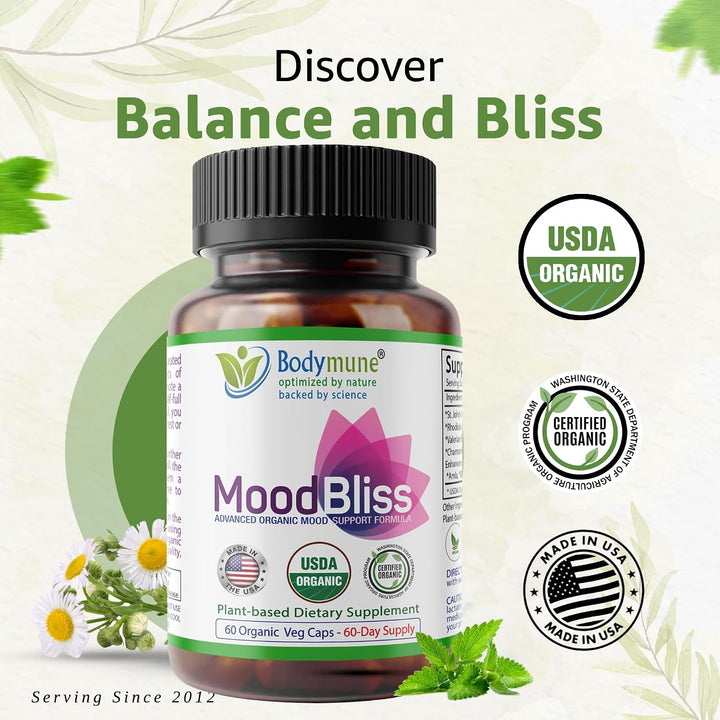 Bodymune Organic MoodBliss | Apoya un estado de ánimo tranquilo, re...