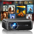 Proyector inteligente para exteriores con WiFi y Bluetooth, soporte 4K y doble altavoz