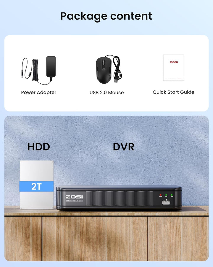 ZOSI 5MP Lite grabador DVR CCTV de 8 canales Full 1080p, capacidad...