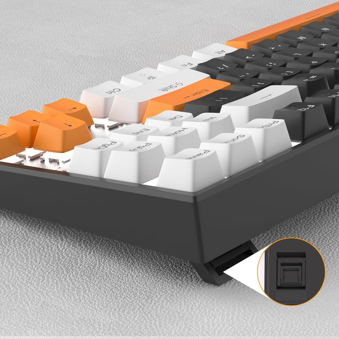 MageGee Teclado mecánico 75% para juegos, interruptor marrón, retro...