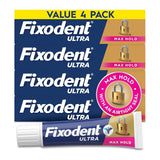 Fixodent Ultra Max Hold Secure - Crema adhesiva para dentaduras pos...