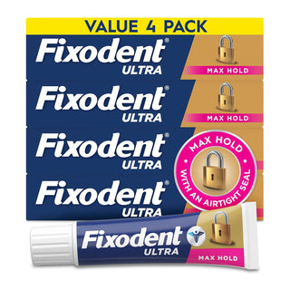 Fixodent Ultra Max Hold Secure - Crema adhesiva para dentaduras pos...