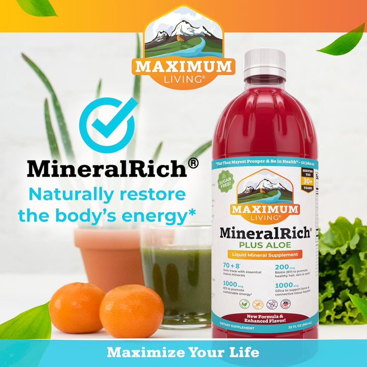 Maximum Living MineralRich Minerals Suplemento con aloe - Mezcla lí...