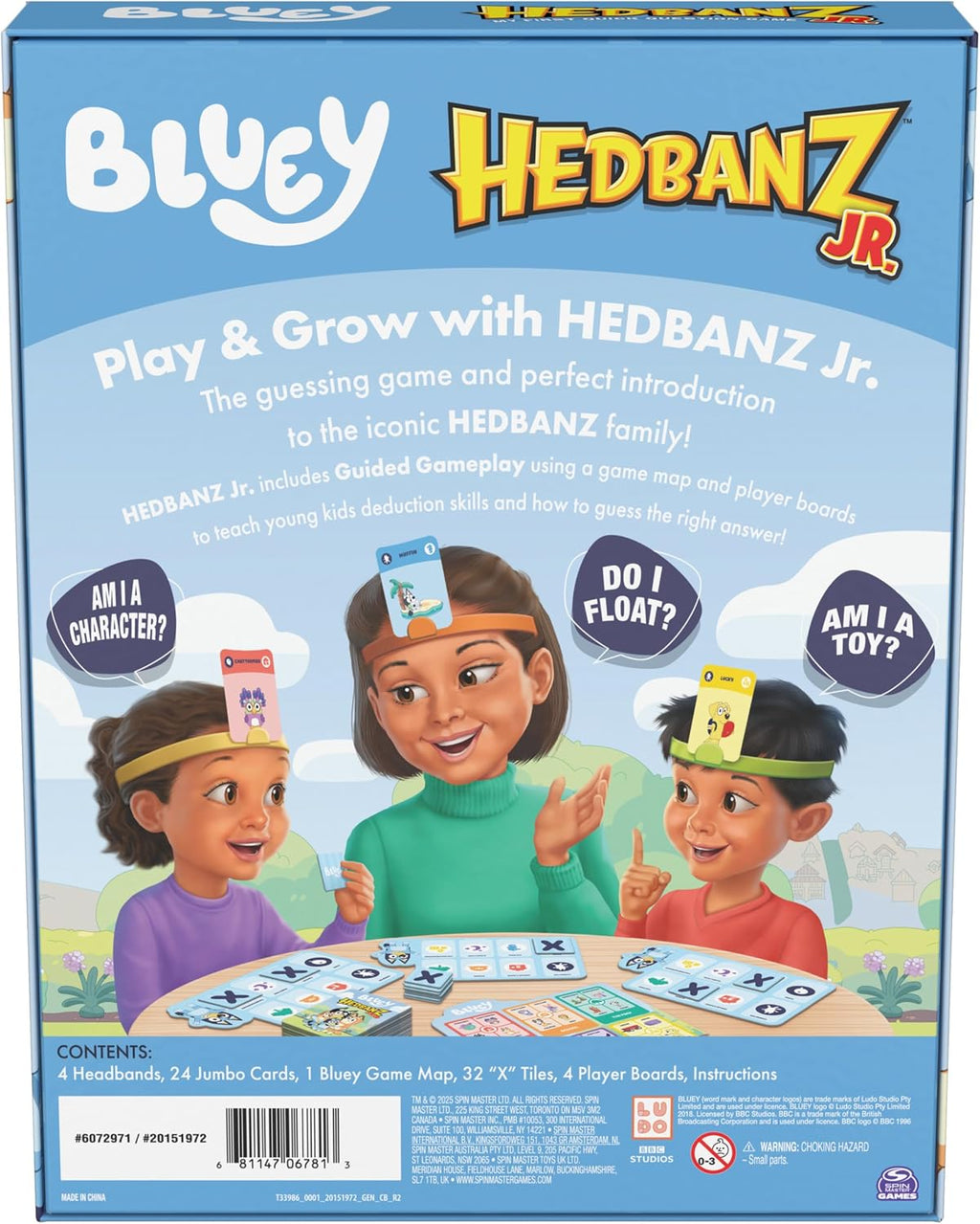 Spin Master Games Bluey Hedbanz Jr. Juego de mesa para familias