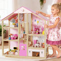 Casa de muñecas de madera para niñas y niños de 3 a 8 años, casa de