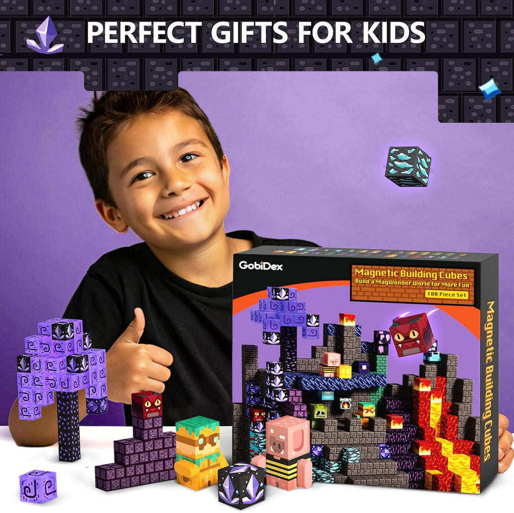 GobiDex 200 bloques magnéticos para niños, juguetes de construcción para niños y niñas de 3 años en adelante, construcción basada en juegos, MagWonder con juguetes de construcción magnéticos, regalo