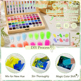 GZIXBDA Paleta de esmaltes de gel y herramientas de 57 colores | Pi...