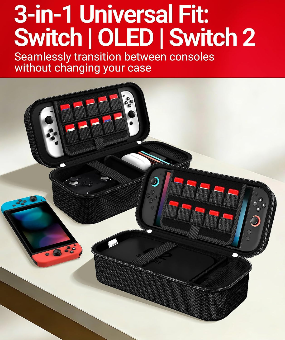 ivoler Funda de transporte para Nintendo Switch 2 / Switch / OLED Model