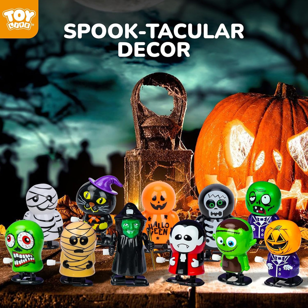 TOY Life 13 piezas de juguetes de cuerda de Halloween, regalos de fiesta de Halloween para niños pequeños, juguetes a granel de Halloween para bolsas de golosinas, rellenos de bolsas de golosinas de